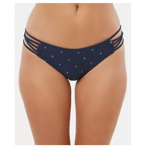 O'Neill Junior Printed Strappy-Side Hipster Bikini Bottoms Navy Size S